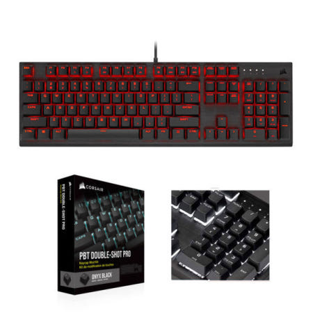커세어 K60 PRO LED 기계식 키보드 비올라축 ＋ PBT 이중사출 프로 한글 키캡 블랙