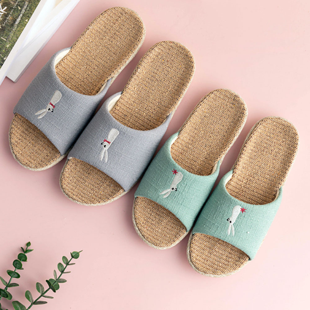 송강 층간소음방지 린넨 여름 쿠션 거실화 거실 실내화 실내 슬리퍼