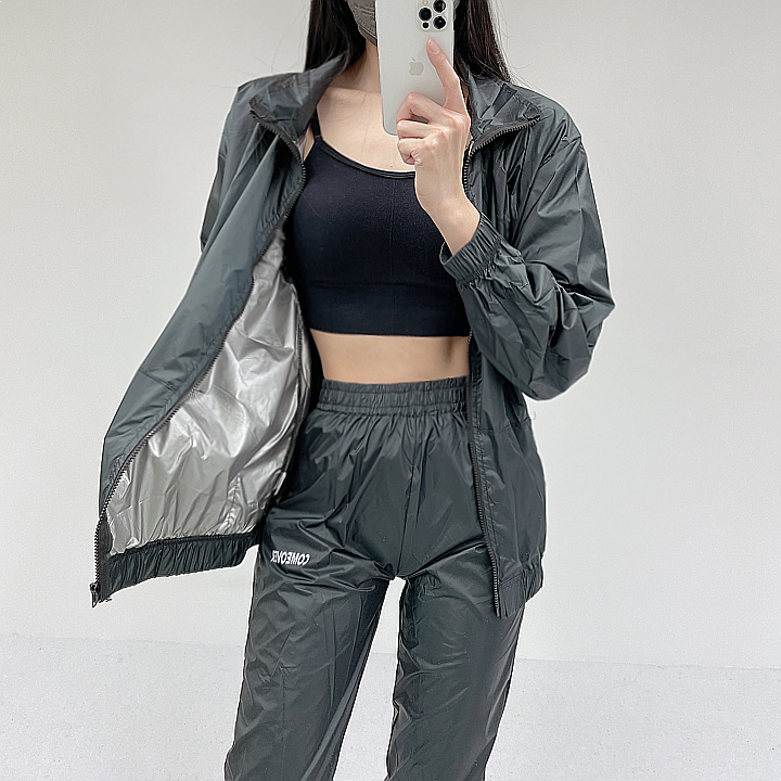 로라벨 땀복세트 집업 여자 다이어트 땀복 레깅스 여성 빅사이즈 하의 바지 발열 운동복 제품 이미지