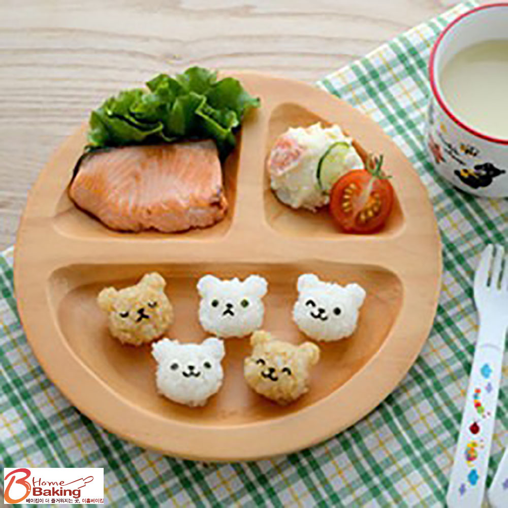 미니곰돌이주먹밥틀펀치세트 어린이 소풍 한입 간식 만들기 김펀치 나들이 아기밥 모양틀