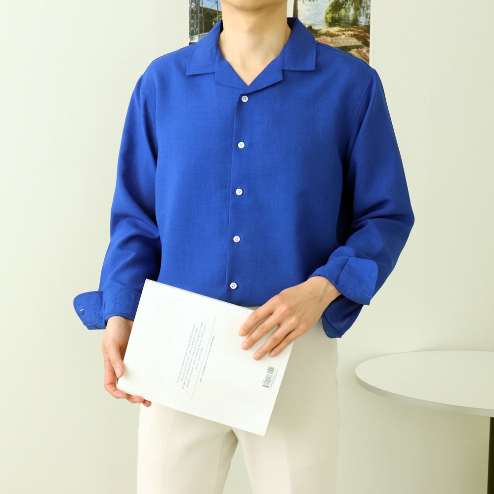남자린넨셔츠 실크 링클프리 커플남방 남자셔츠 - 상세 이미지 2