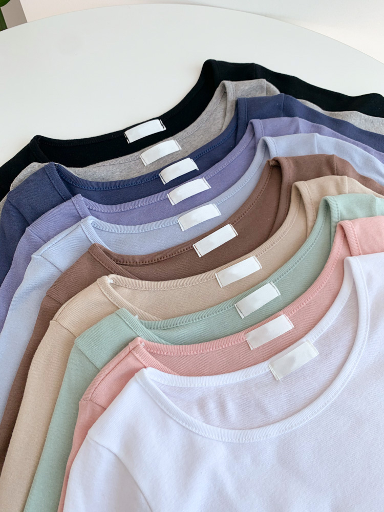 [20%할인/BEST/국내제작] 데일리 쫀쫀 라운드 기모 티셔츠 이너티 10color 상세 이미지 4