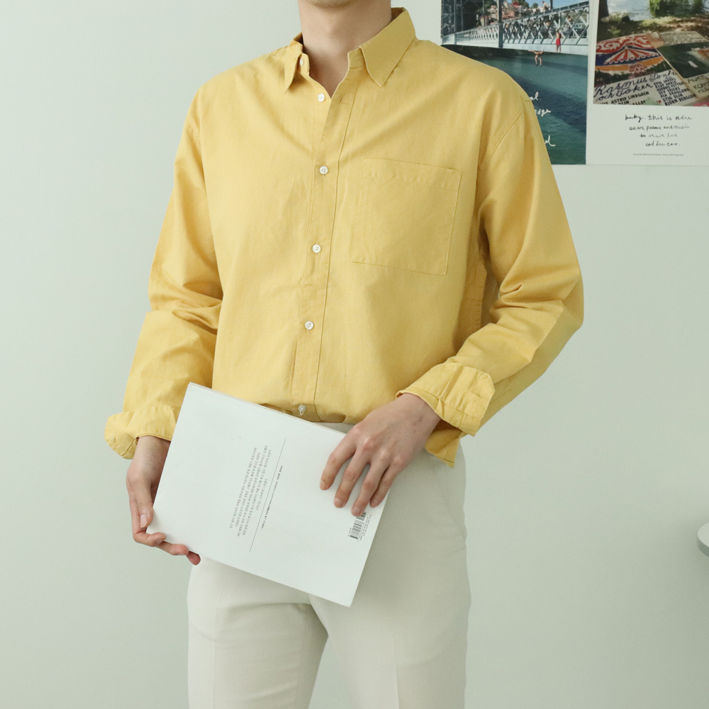 남자셔츠 와이드카라 아이스 쿨 남자린넨셔츠 - 상세 이미지 5