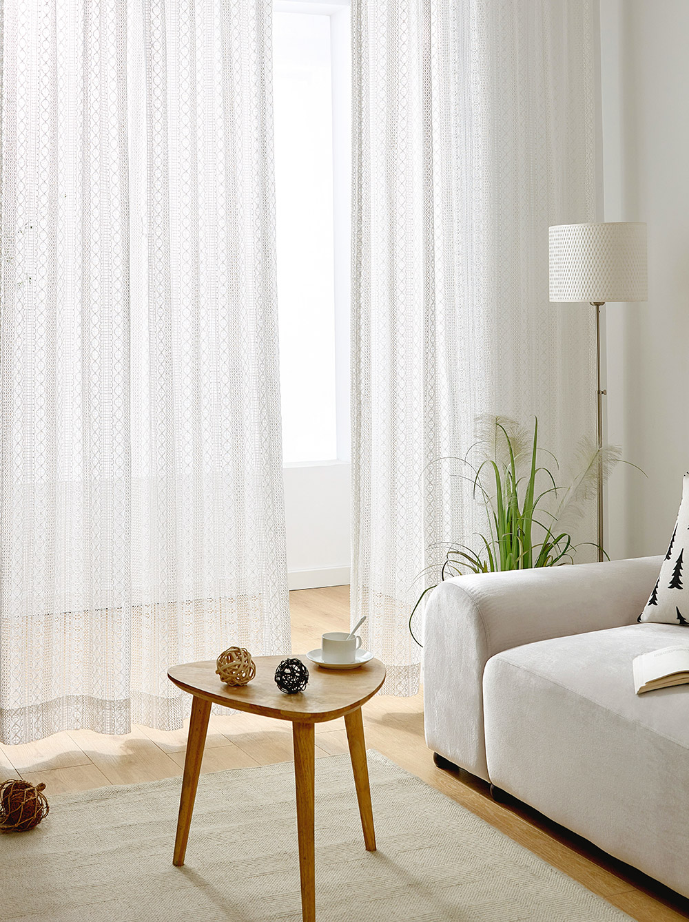 사라하우스 뜨개 러블리 레이스 인테리어 가리개 현관 중문 화이트 커튼