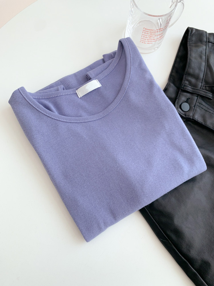 [20%할인/BEST/국내제작] 데일리 쫀쫀 라운드 기모 티셔츠 이너티 10color 상세 이미지 78