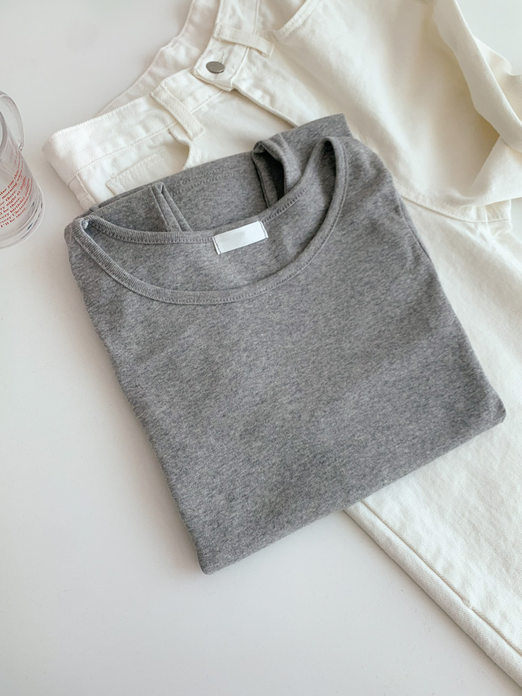 [20%할인/BEST/국내제작] 데일리 쫀쫀 라운드 기모 티셔츠 이너티 10color 상세 이미지 5