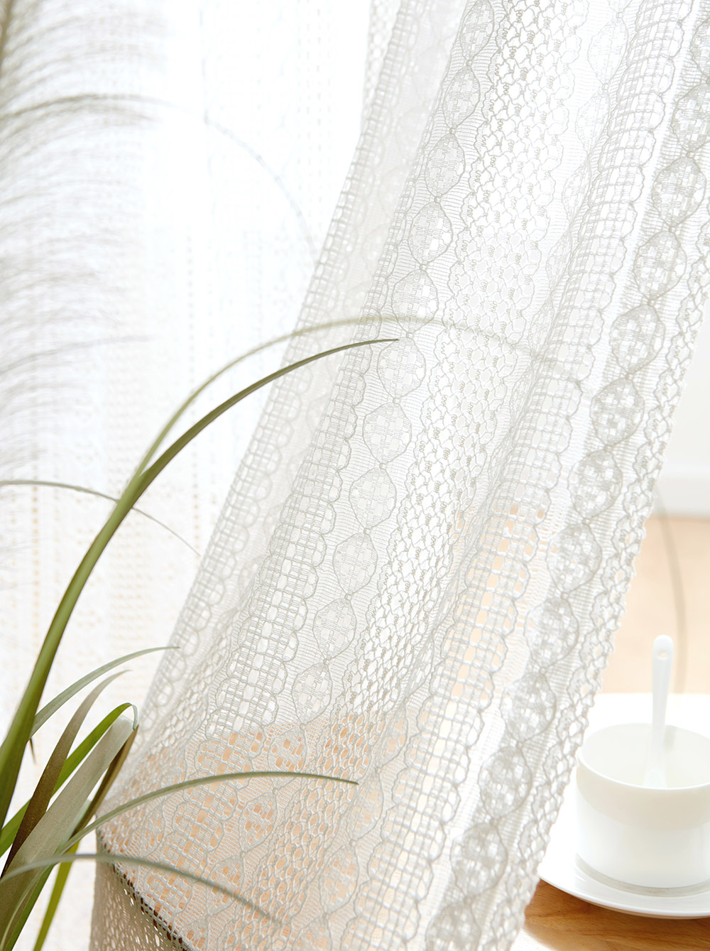 사라하우스 뜨개 러블리 레이스 인테리어 가리개 현관 중문 화이트 커튼