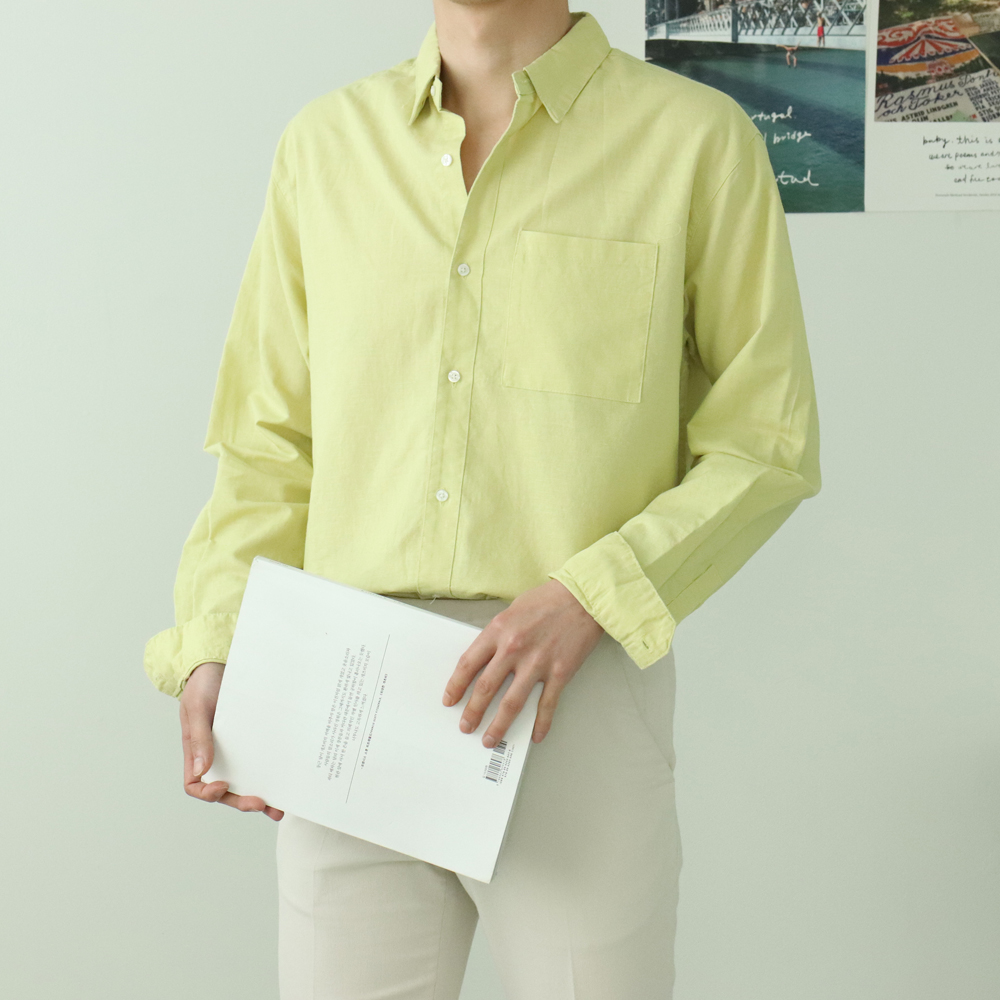남자셔츠 와이드카라 아이스 쿨 남자린넨셔츠 - 상세 이미지 3