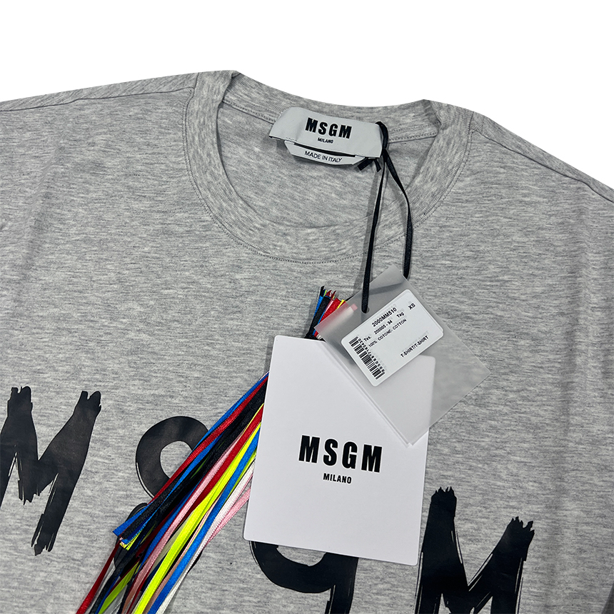 MSGM 반팔 티셔츠 2000MM510 200005 94 브러쉬 로고 이미지 4