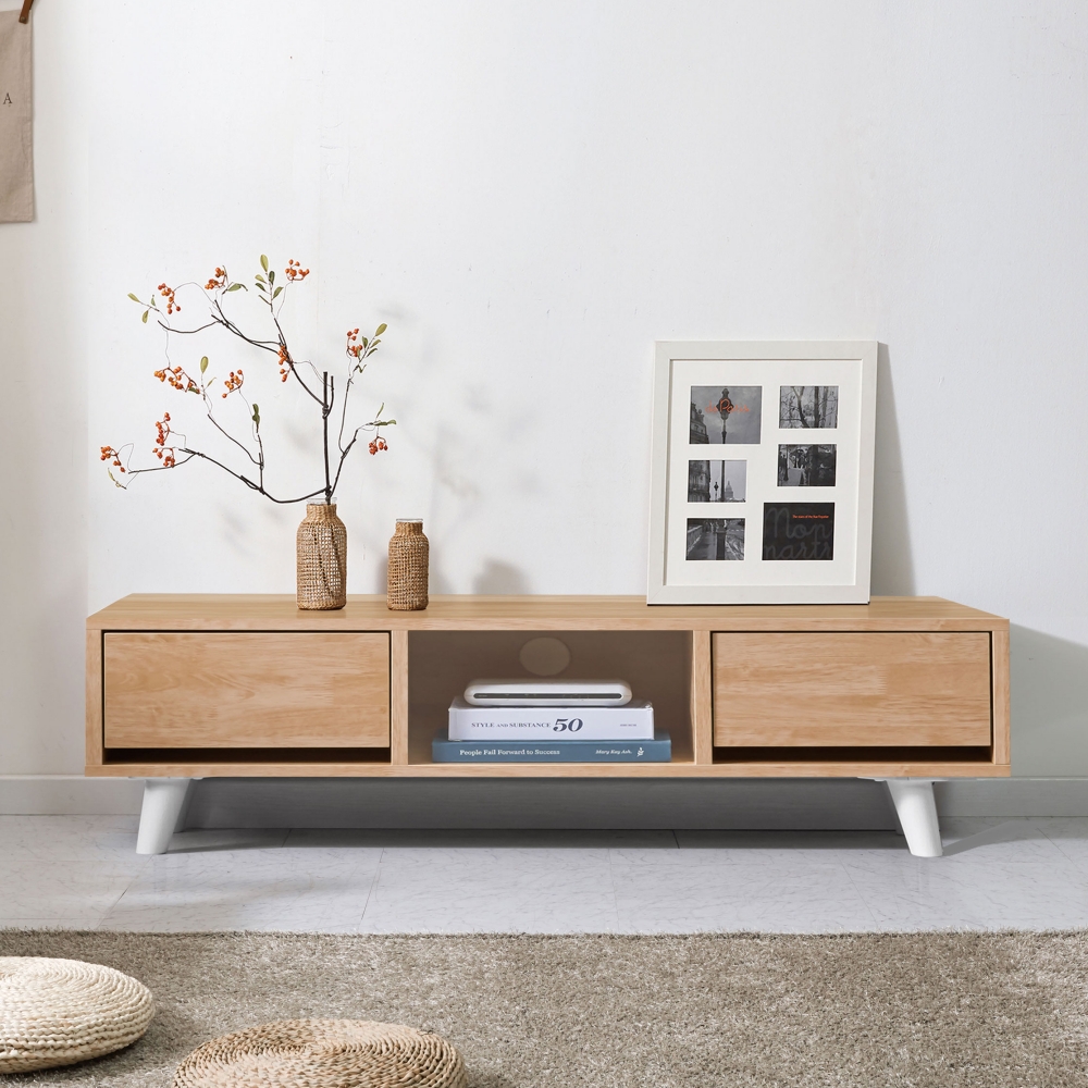 퍼플뉴 미니 원룸 폭좁은 티비다이 거실장 1000 2서랍