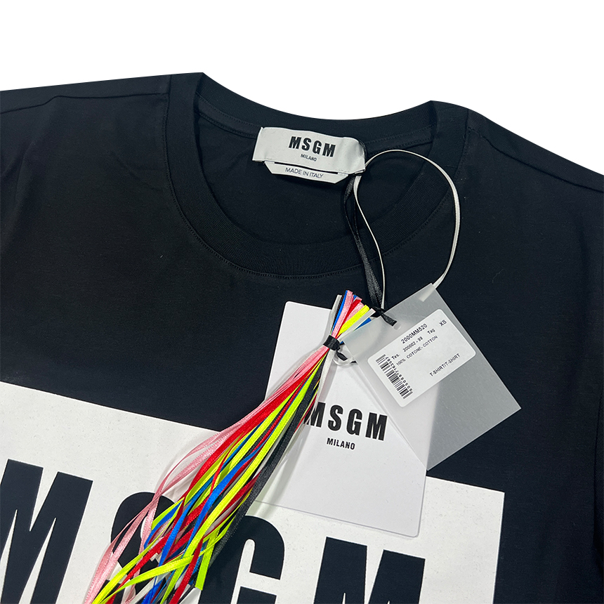 MSGM 반팔 티셔츠 2000MM520 200002 99 박스 로고 이미지 4