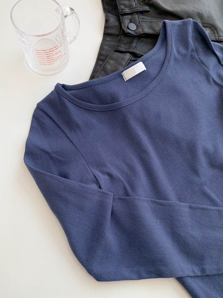 [20%할인/BEST/국내제작] 데일리 쫀쫀 라운드 기모 티셔츠 이너티 10color 상세 이미지 77