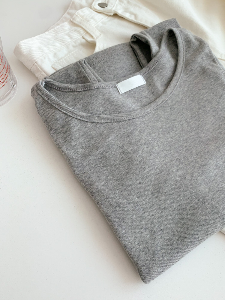 [20%할인/BEST/국내제작] 데일리 쫀쫀 라운드 기모 티셔츠 이너티 10color 상세 이미지 6