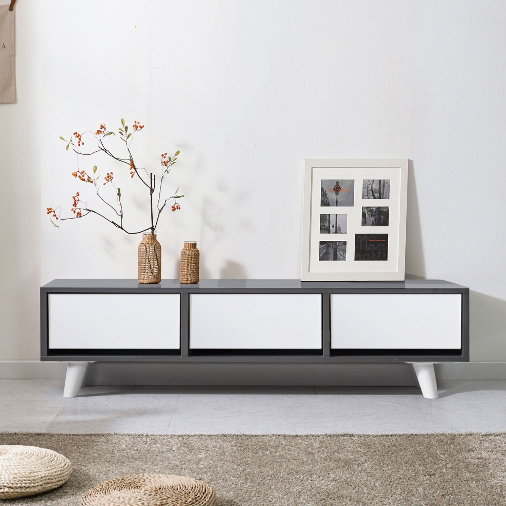 퍼플뉴 미니 원룸 폭좁은 티비다이 거실장 1000 2서랍