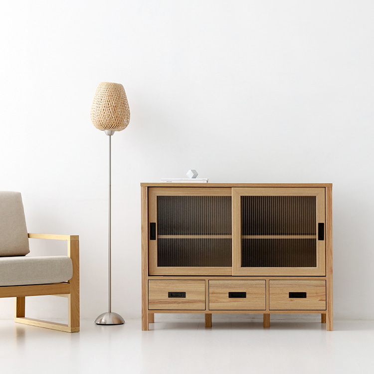 숄리드 2문3서랍 낮은수납장 CHM85110 1100x400x850mm, 2단, 캄포어베니어 3932.5957 - 상세 이미지 5