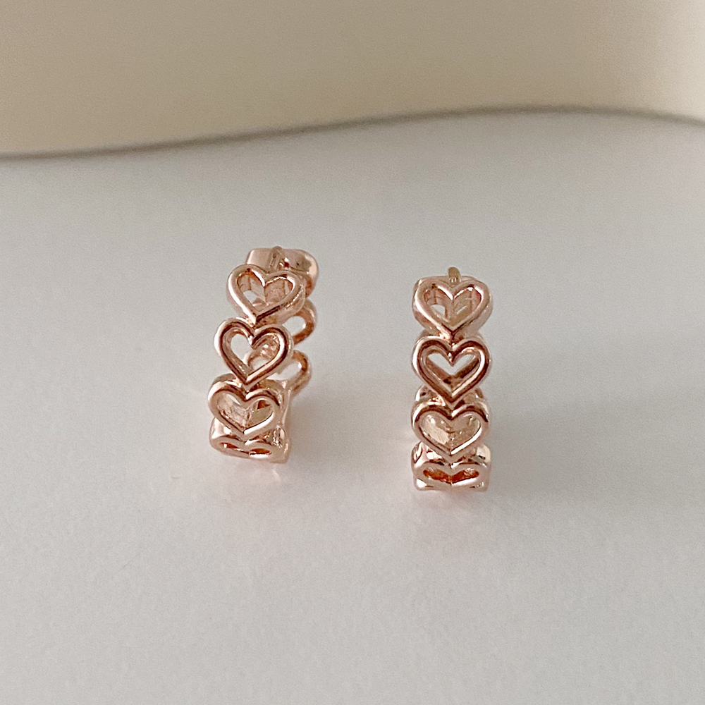 14K골드필드침 하트링크 링 원터치 골드핀귀걸이