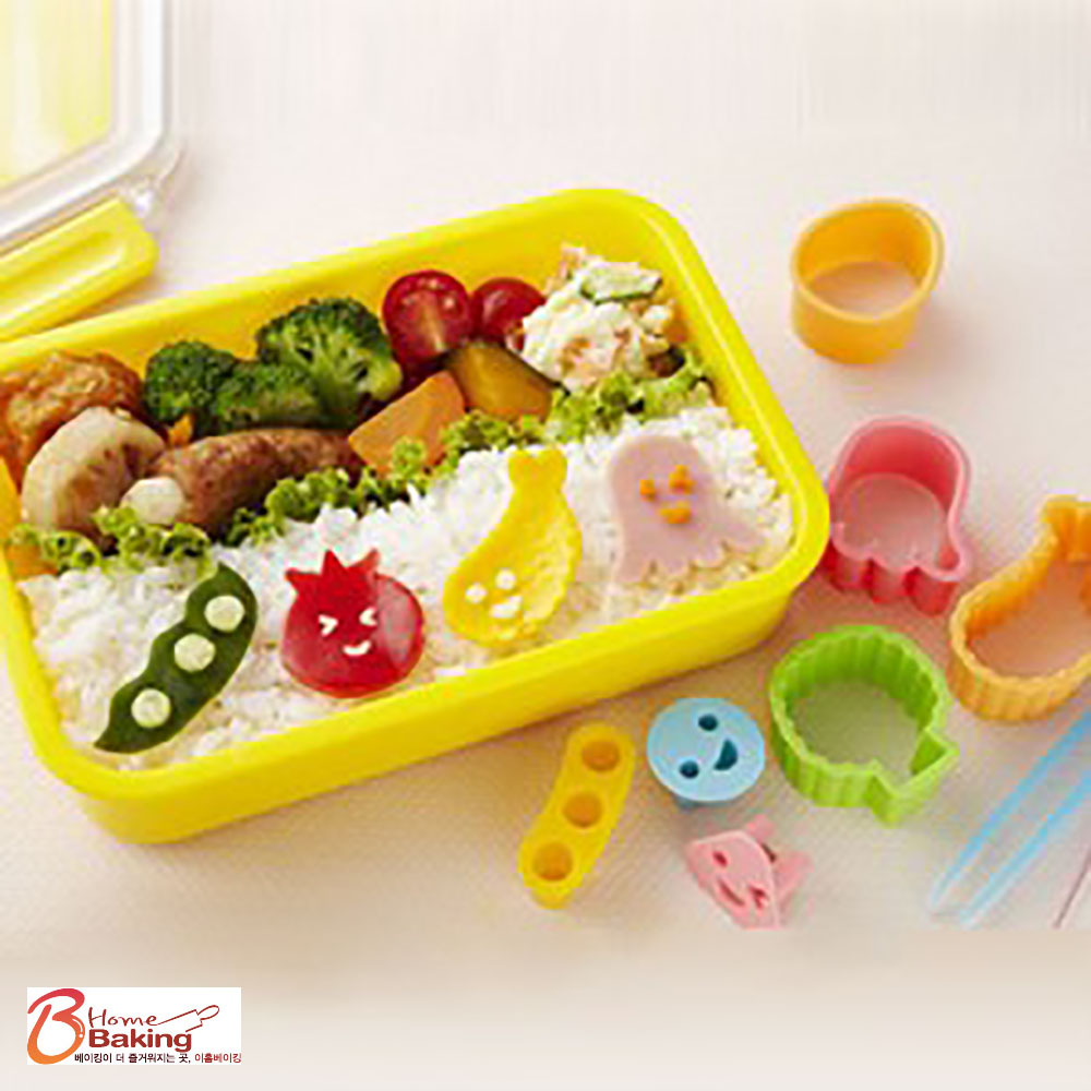 반찬꾸미기 12P 미니 반찬꾸미기 도시락 데코 모양틀 커터 야채틀 과일 찍기 쿠키 - 메인 이미지