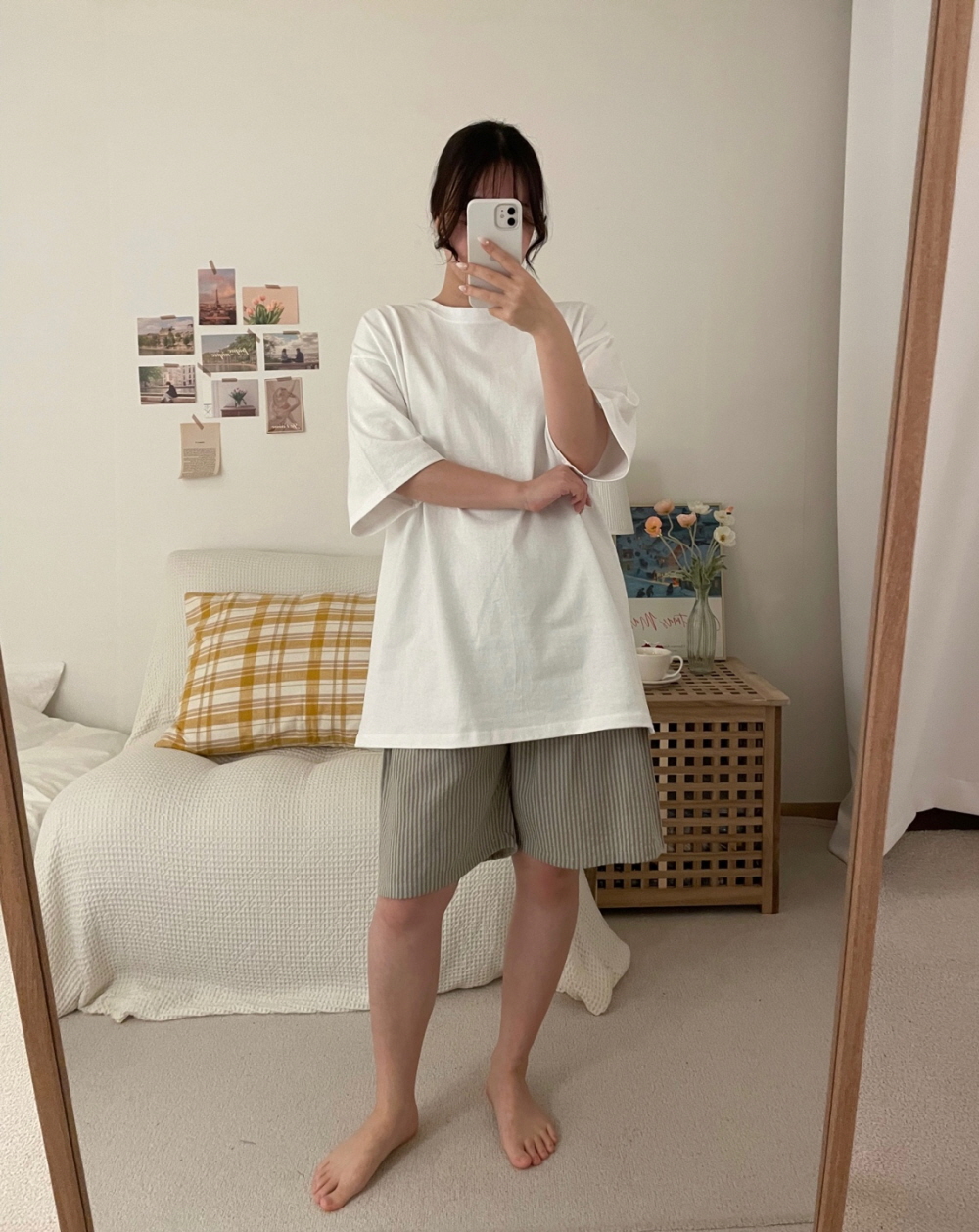 여름 커플 박스티 기본 10수 면 루즈핏 오버핏 반팔 티셔츠 - 상세 이미지 4