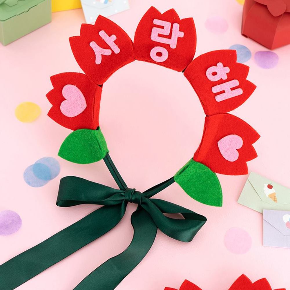 인간 카네이션 머리띠 2개 펠트 만들기 재료 - 상세 이미지 4