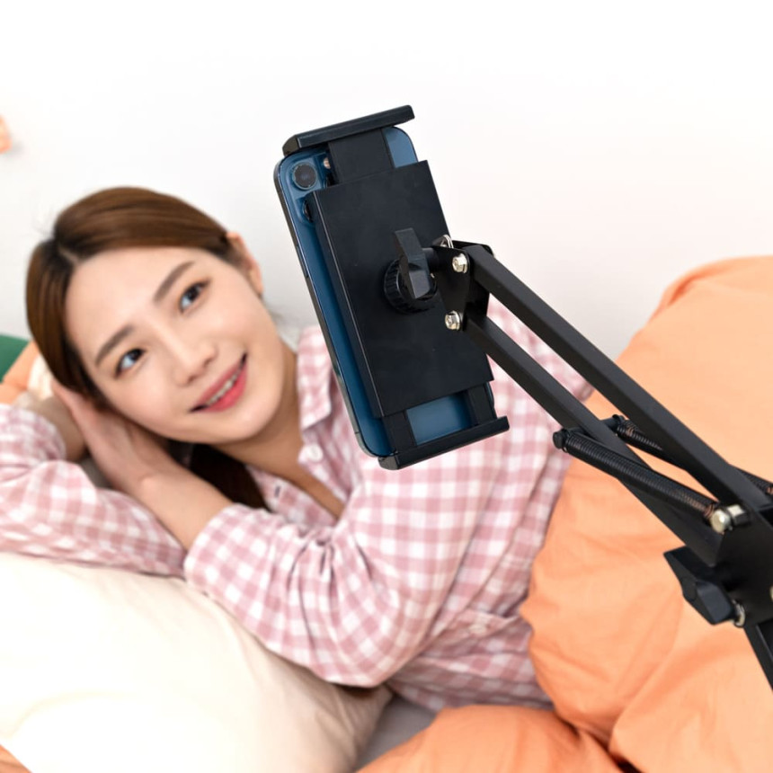 편안한 영상시청 각도조절 누워서 휴대폰 핸드폰 자바라 침대 스탠딩 거치대 사진 5