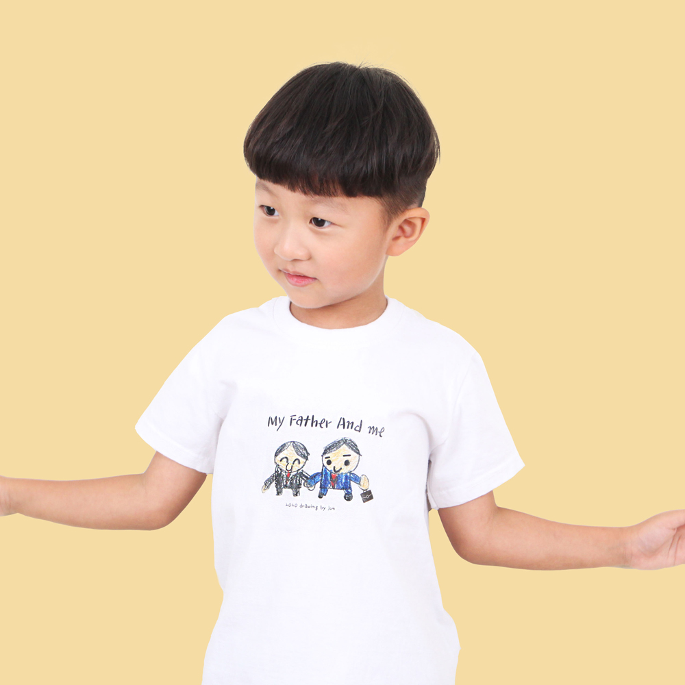 아이그림 프린팅 주문 제작 30수 라운드 면 반팔 긴팔 티셔츠 어린이집 선물 단체티 가족티 - 상세 이미지 4