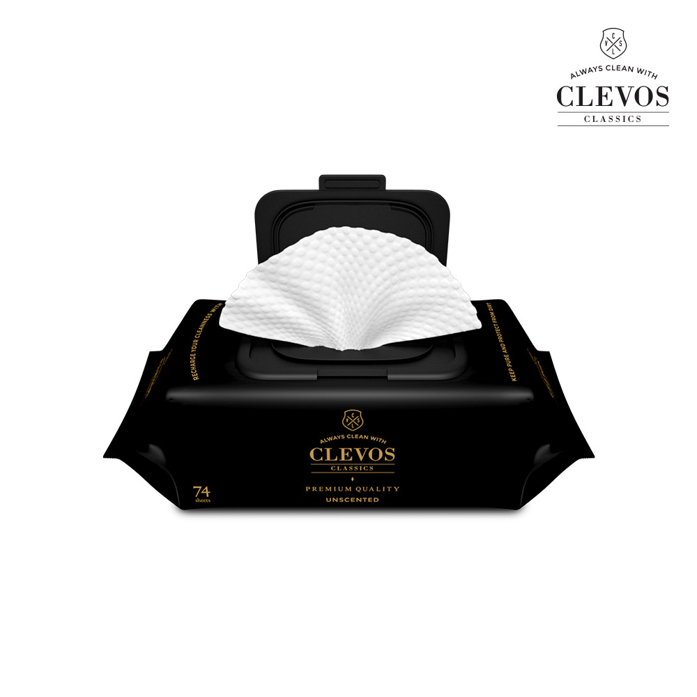 클레보스 도톰한 신생아 아기 물티슈 에센셜 블랙 캡형 70매 10팩