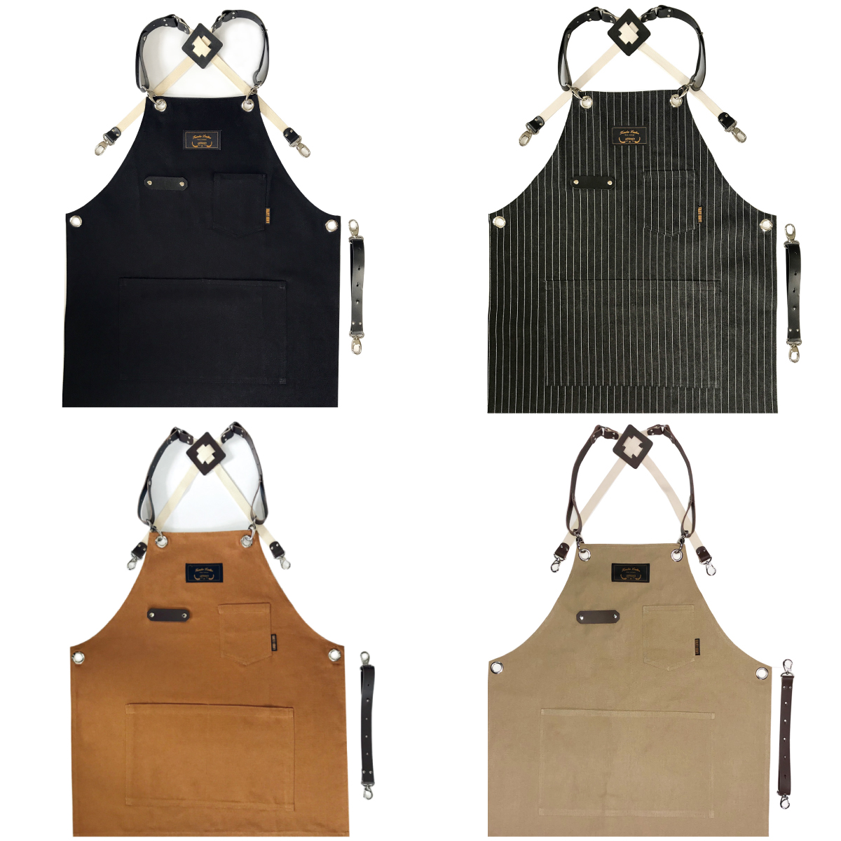 로져 칸데오레더 공방 미용실 카페 미용사 바리스타 앞치마 가죽 앞치마