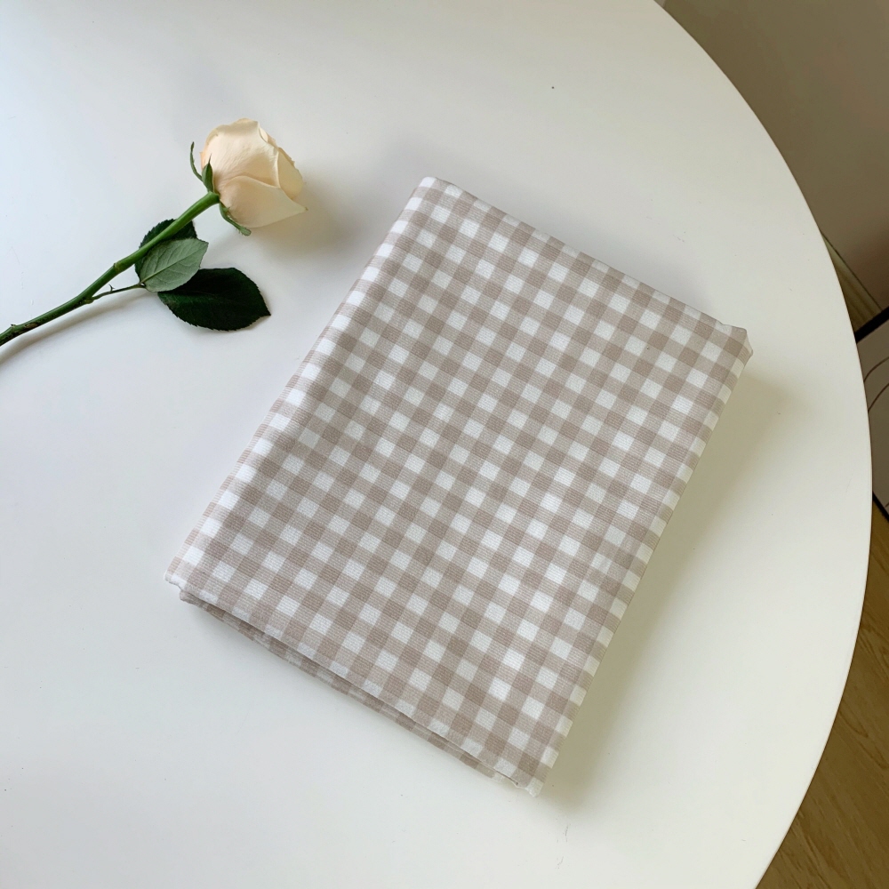 벨벳 빈티지 체크 테이블보 감성 식탁보 책상 돌상 화장대 협탁 원형 사각 홈캠핑 테이블천