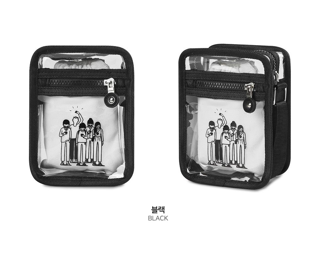 투명 작은 가방 PVC 캐주얼 비닐 크로스백 여름 썸머 비치 바캉스 여행 미니백 - 상세 이미지 3