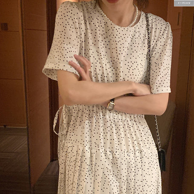 제이플로우 도트 원피스 아이보리