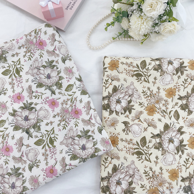 로망스 핑크 플라워 린넨 테이블보 식탁보 원형 사각 캠핑 홈카페 파티 집들이 95X110