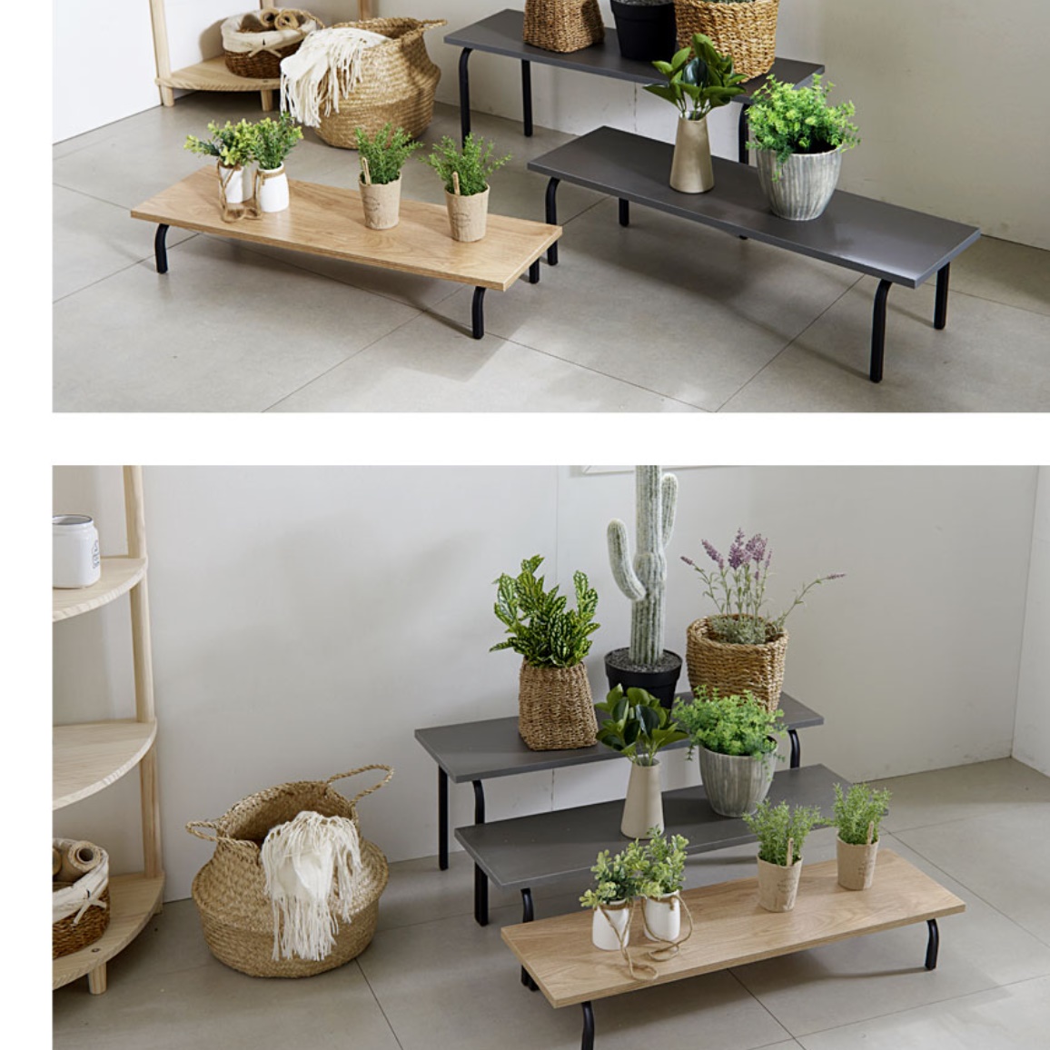 화분 테이블 좁고 긴 테이블 소파 틈새 선반 장식 테이블