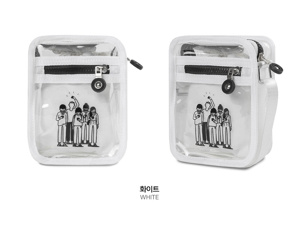 투명 작은 가방 PVC 캐주얼 비닐 크로스백 여름 썸머 비치 바캉스 여행 미니백 - 상세 이미지 2
