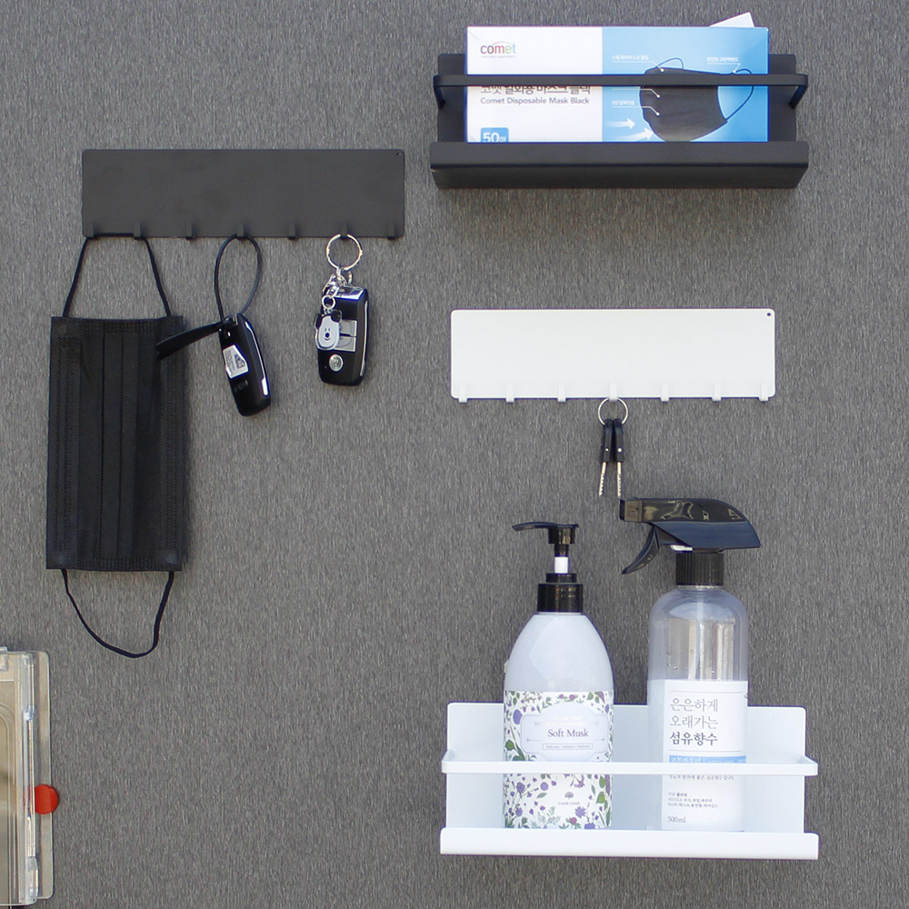 현관 무타공 자석선반 세탁실 냉장고 못없이선반