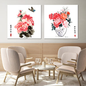 목단꽃 풍수 인테리어 거실 그림 액자 가게오픈선물 목단꽃1소형 솔직 후기 | 실제 배치 사진 포함 - 상품 이미지 4