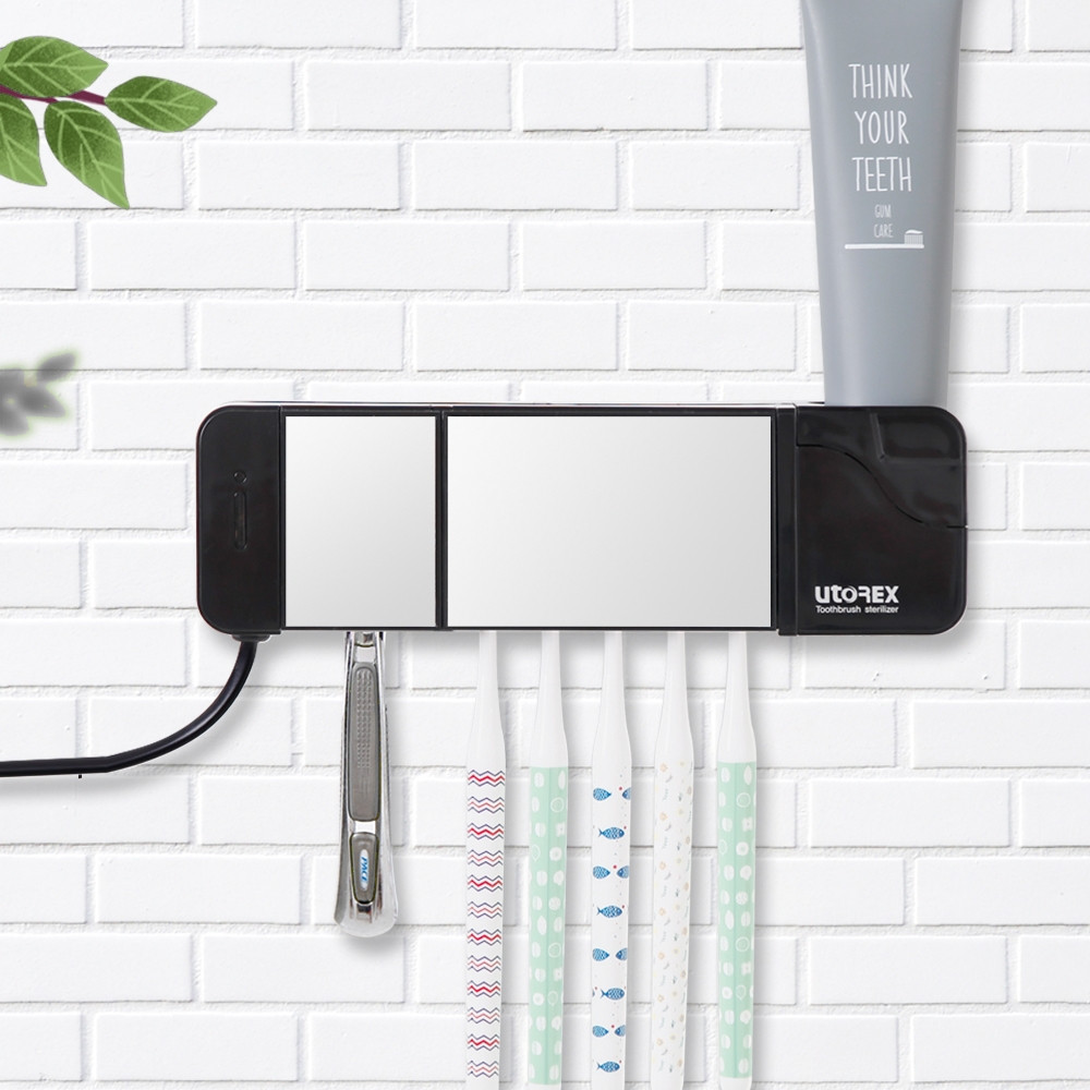 유토렉스 거울도어 히팅건조 가정용 칫솔건조살균기 UTC-5400B 블랙 제품 이미지