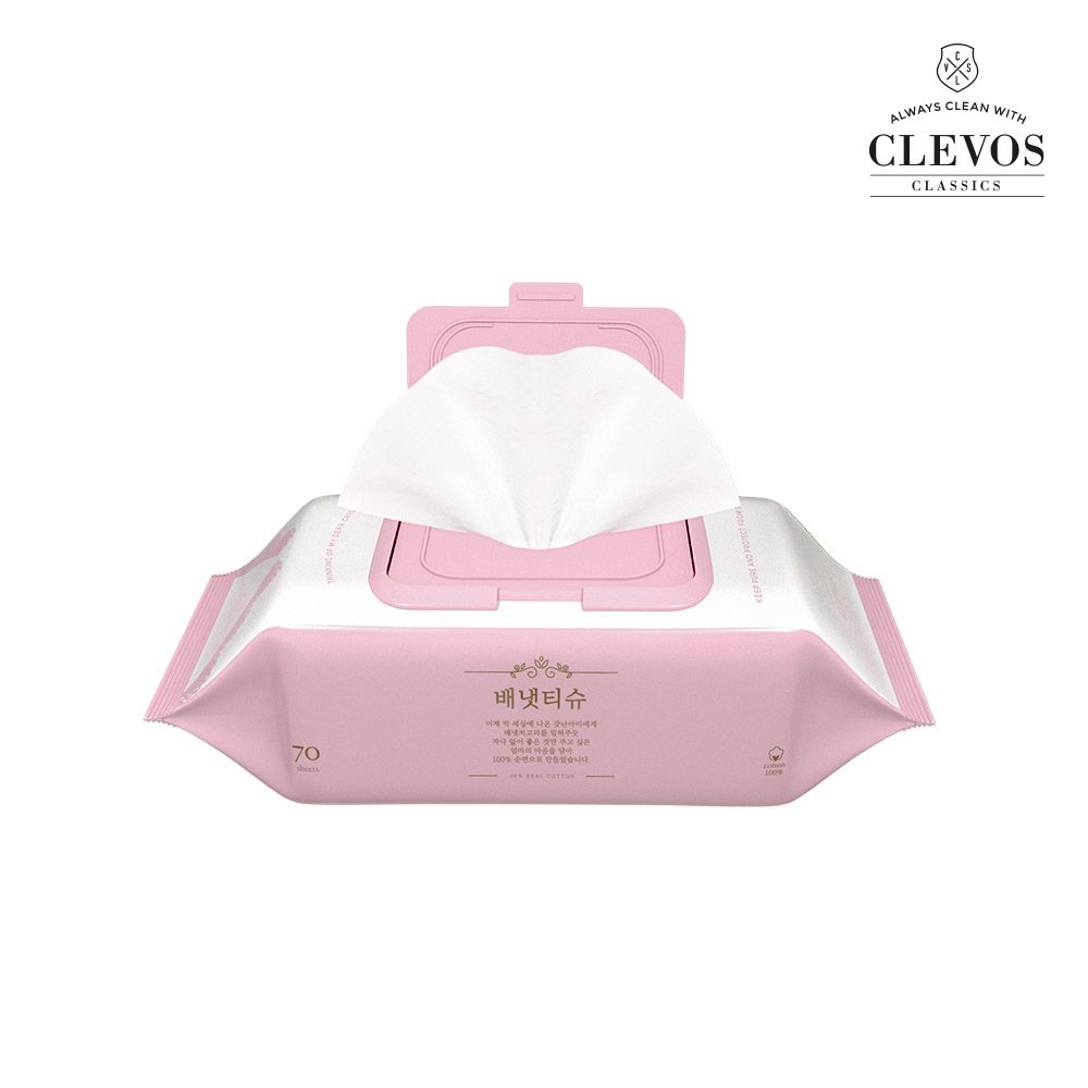 클레보스 도톰한 순면 신생아 아기 물티슈 배냇티슈 캡형 64매 20팩