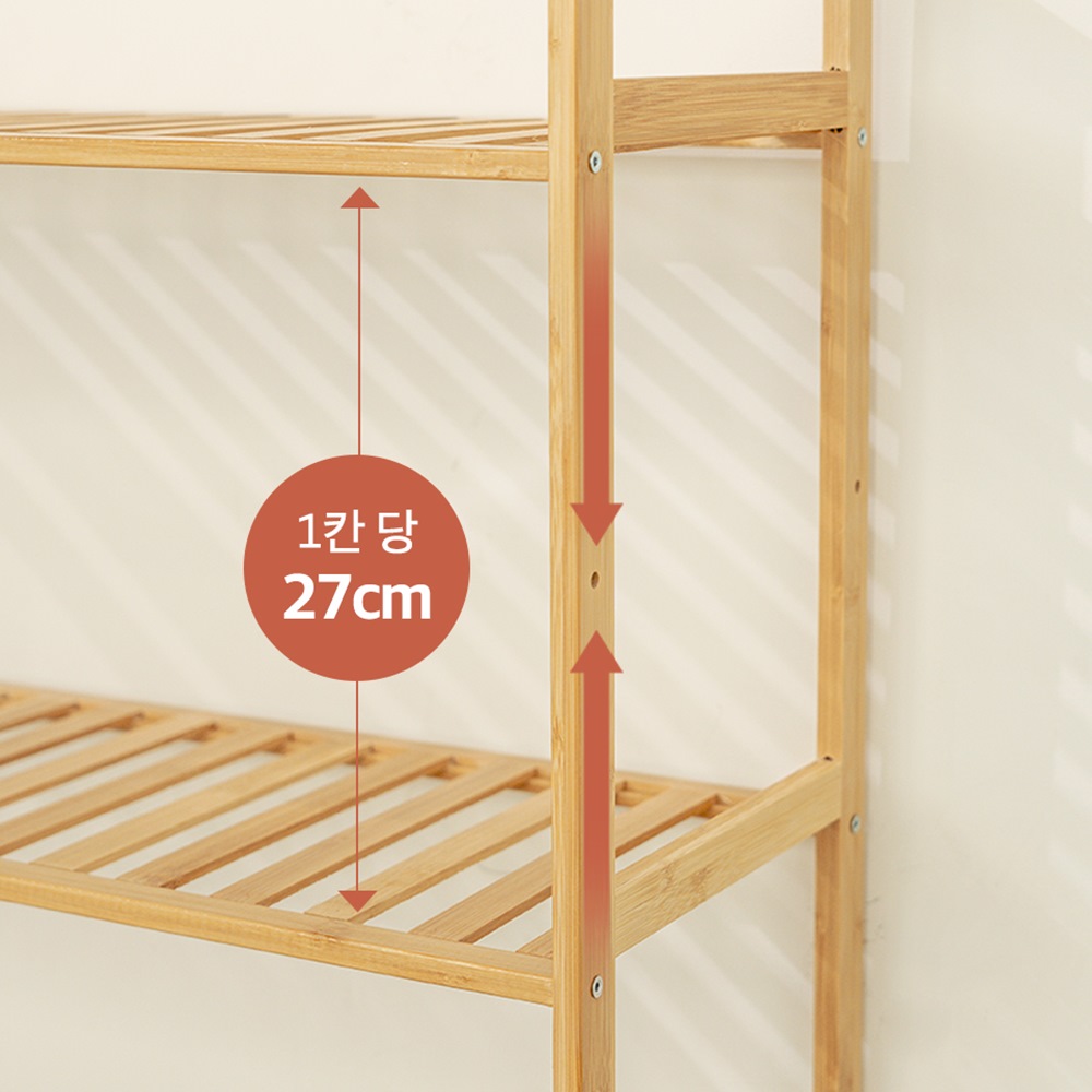다용도 높이조절 원목선반장 미니 조립 나무 북 우드 장식대 원목 3단 이미지 6