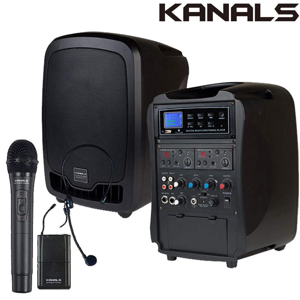 카날스 AT-260BN 이동식앰프 스피커 핸드+헤드셋 마이크 충전식 행사용 휴대용앰프