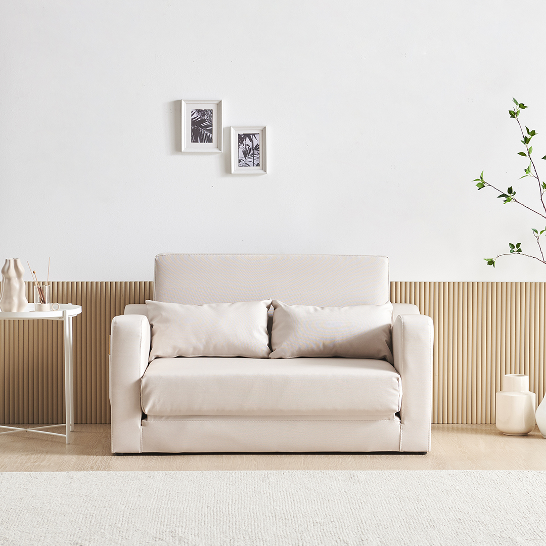 수오 로즈망 방수가죽 접이식 소파베드 3인용