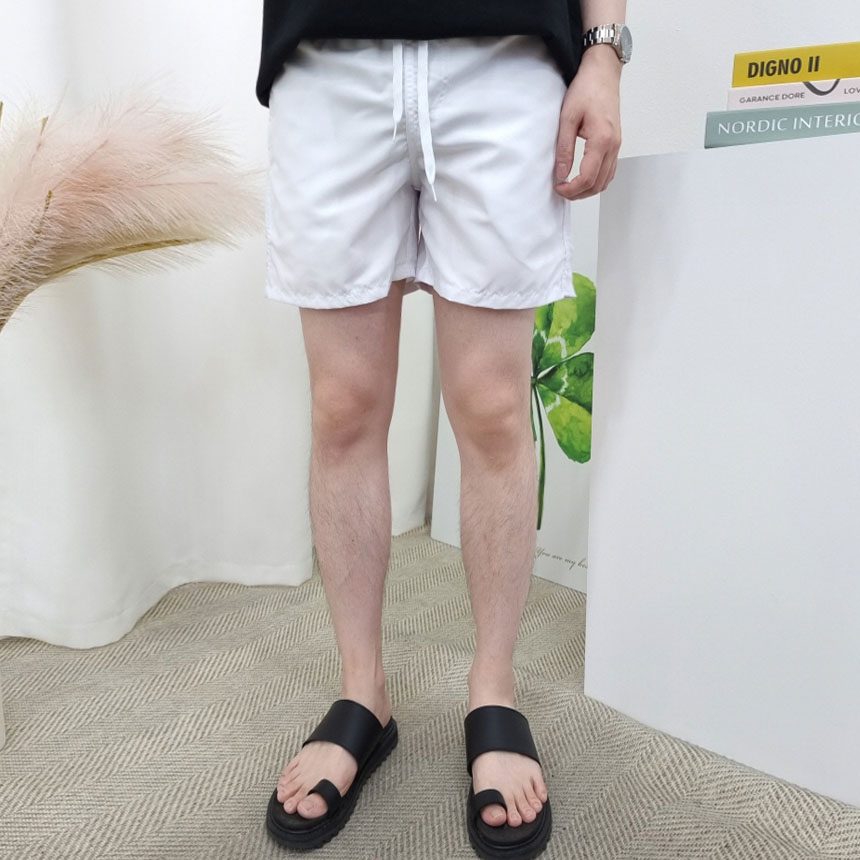 기획 19컬러 경량 네온 형광 플라워 안감 배색 밴딩 숏 비치 팬츠 반바지 이미지 2