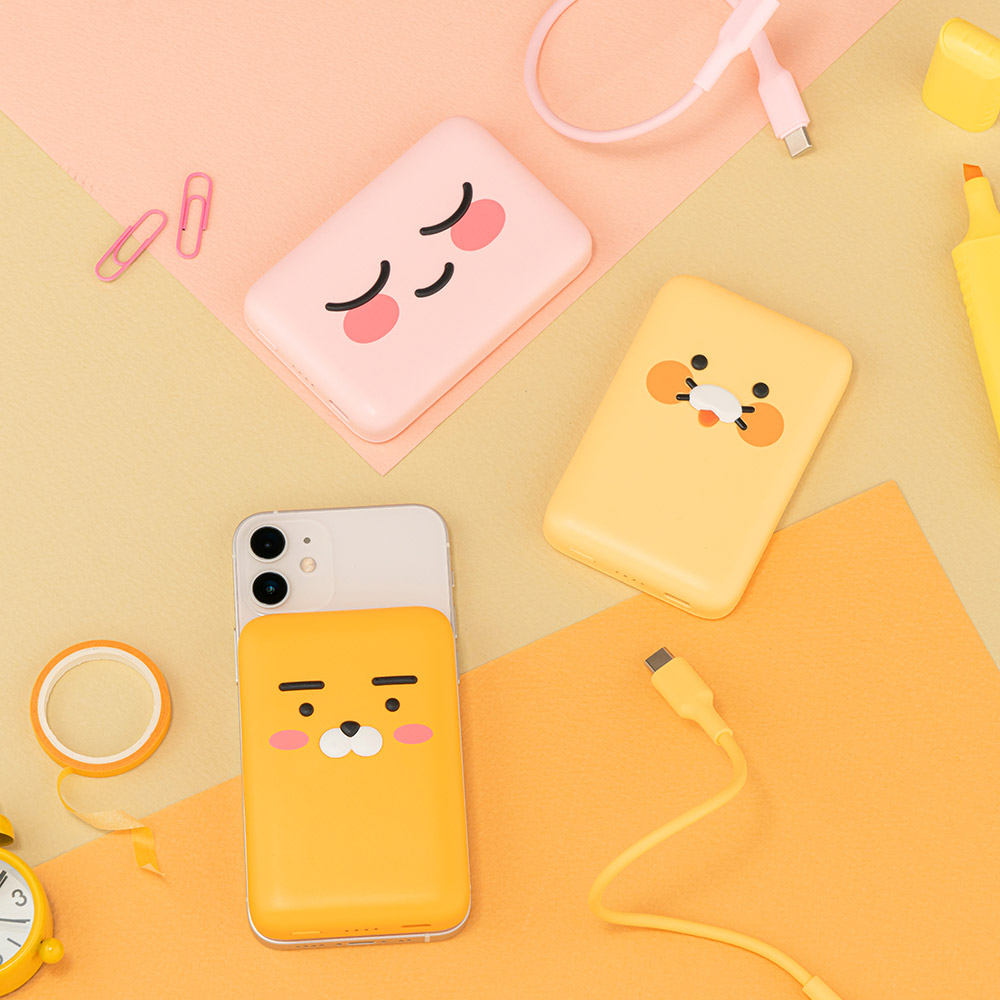 [고속 충전] 카카오프렌즈 어부바 맥세이프 무선 충전 보조배터리 5000mAh (춘식이) - 상세 이미지 2