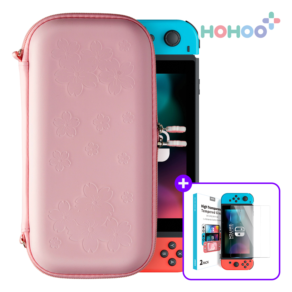 호후 v93 닌텐도스위치 파우치 액정 강화유리 포함 케이스 동물의숲 악세사리