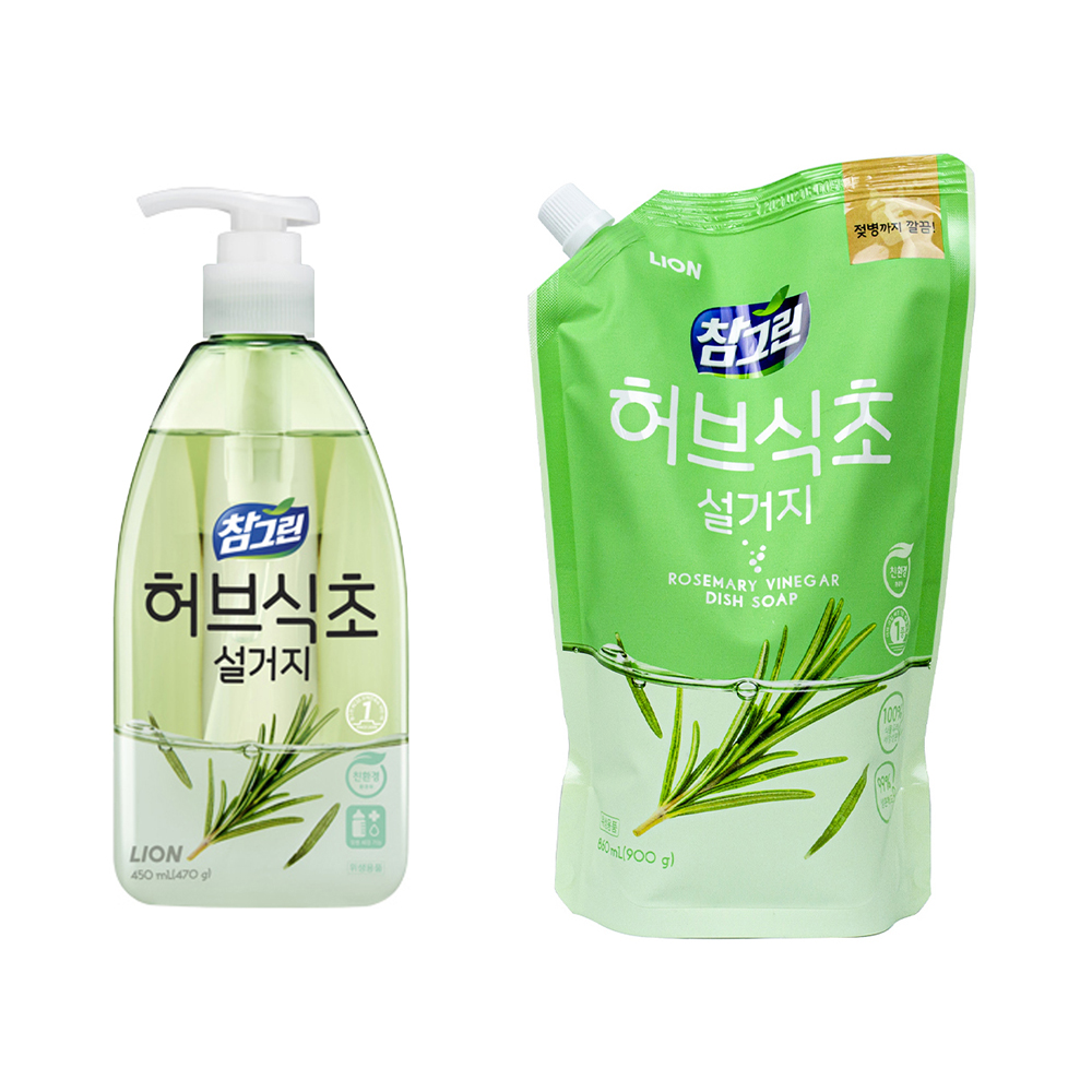 LO 참그린 허브식초 설거지 주방세제 470g 용기 - 상품 이미지