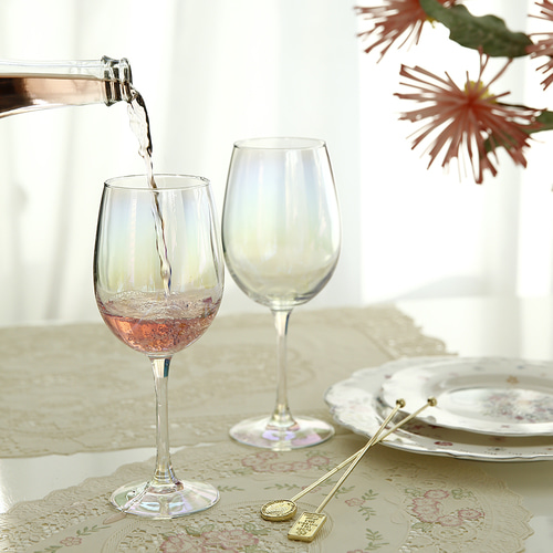 루미낙 플라즈마 홀로그램 오로라 홈파티 와인잔 350ml+350ml - 상세 이미지 4