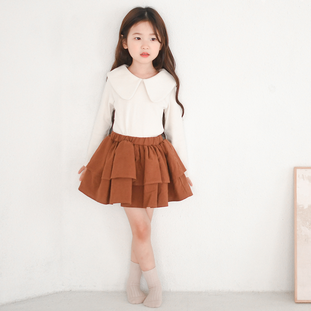 마르쥐 오가닉 스커트 여름 봄 가을 진브라운 블랙 치마 학예회 여아 아동 유아 연주회 - 상세 이미지 3