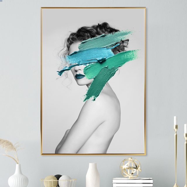 북유럽 모던 감성 여인 여자 인물 그림 인테리어 액자 집들이 개업선물 그린픽 페인팅 - 상품 이미지