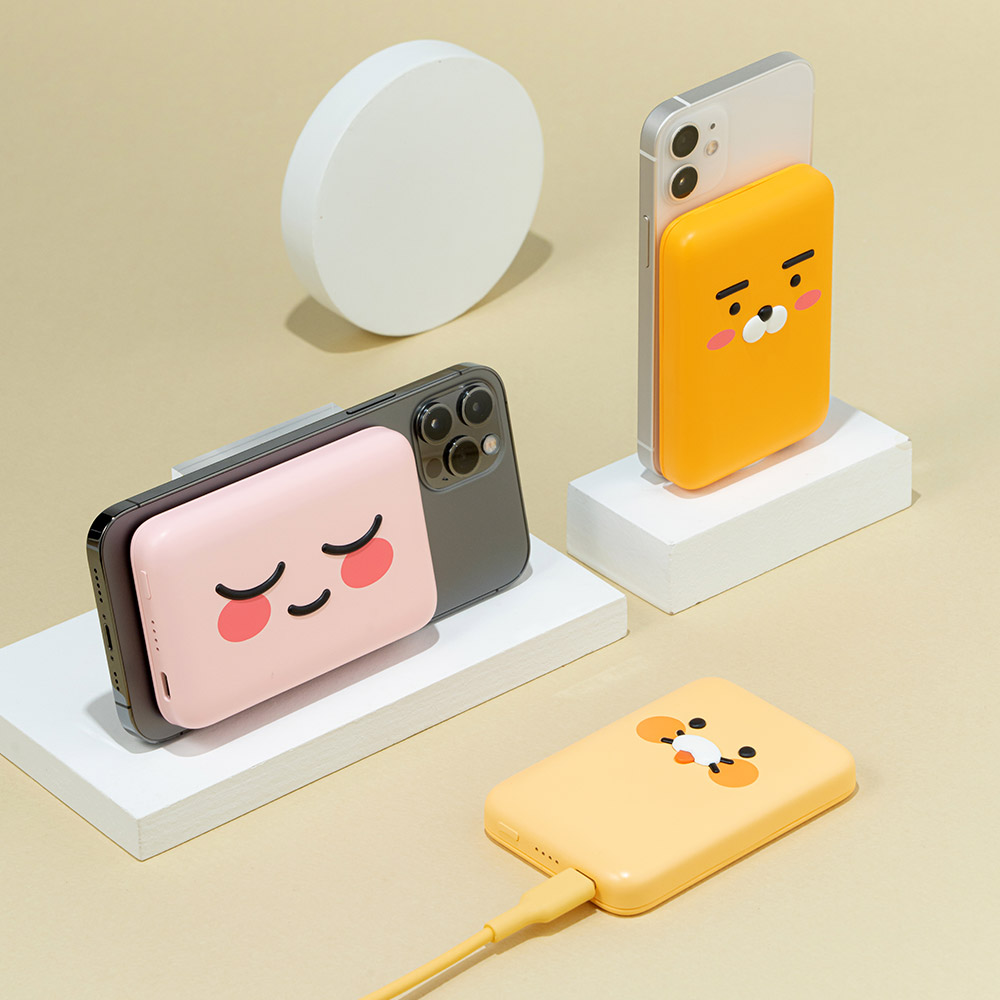 [고속 충전] 카카오프렌즈 어부바 맥세이프 무선 충전 보조배터리 5000mAh (춘식이) - 상세 이미지 3