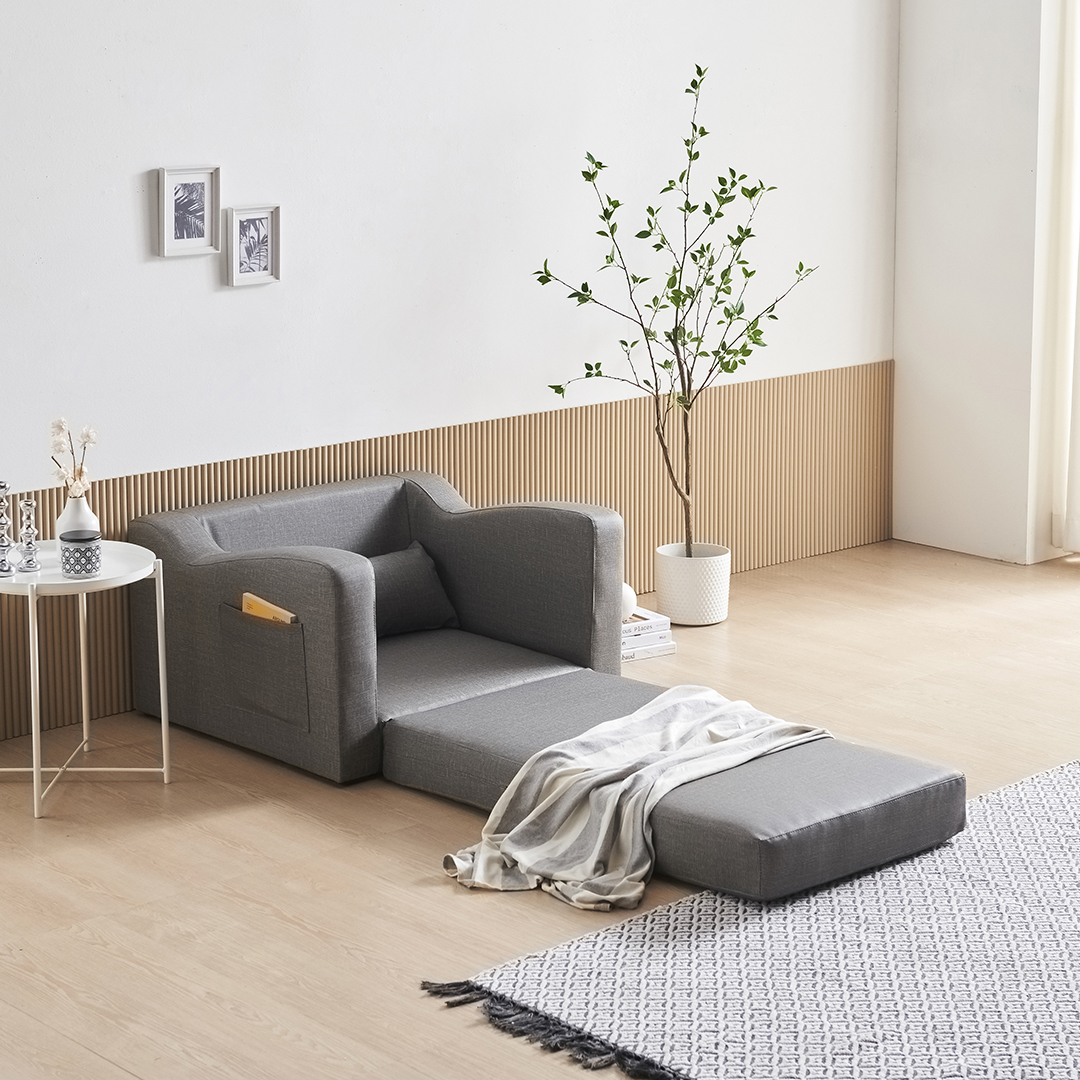 수오 로즈망 방수가죽 접이식 소파베드 3인용