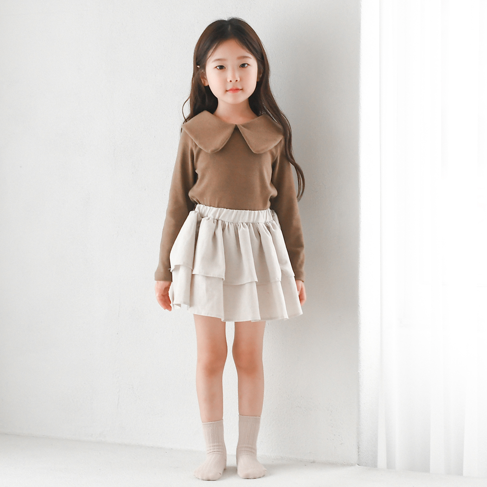 마르쥐 오가닉 스커트 여름 봄 가을 진브라운 블랙 치마 학예회 여아 아동 유아 연주회 - 상세 이미지 4